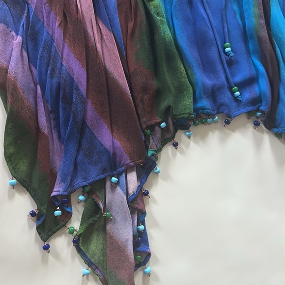 Colorful Striped Skirt with Beaded Hem - Picture 5 of 13